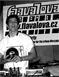 wearing a www.flavalova.cz t-shirt